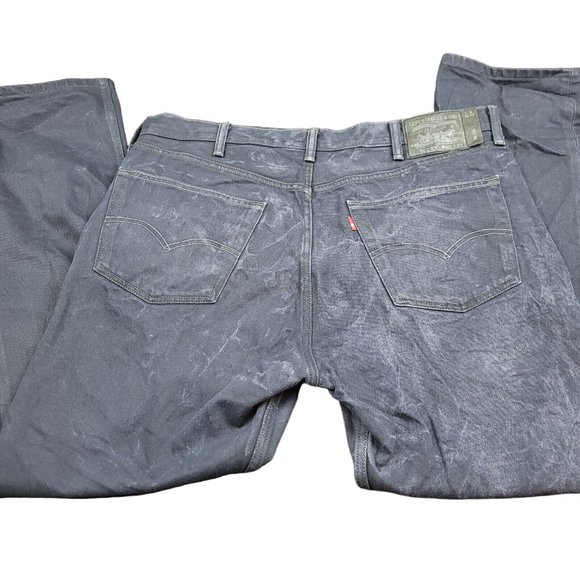 Levis Mens 40 x 31 Jeans 501 XX Button Fly Straight Leg Acid Wash Black - Picture 2 of 9